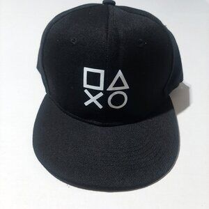 Playstation ps3 ps4 gamer logo snapback gaming hat black adjustable new